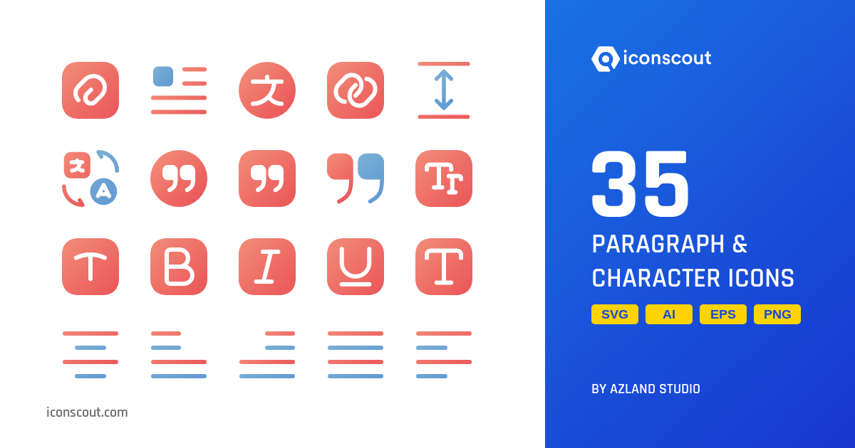 Download Paragraph & Character Icon pack Available in SVG, PNG & Icon Fonts