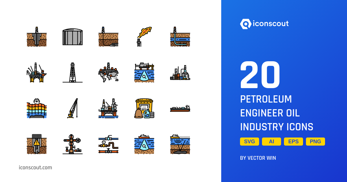 Petroleum Engineer Oil Industry Icon Pack - 20 Free Download Science ...
