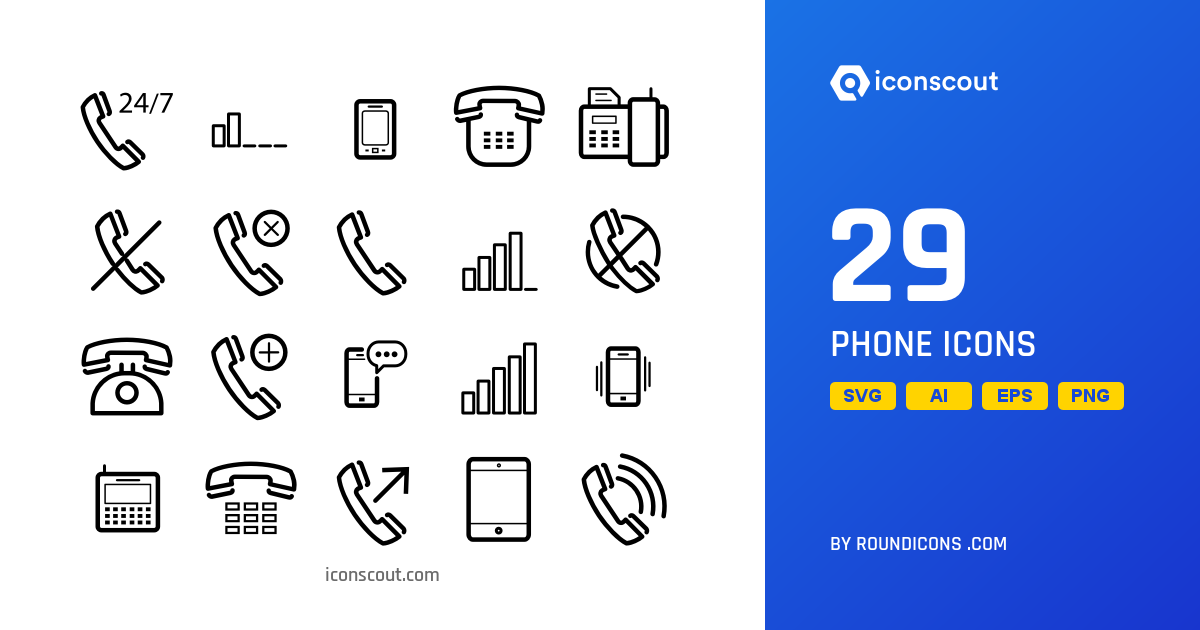 Download Phone Icon pack Available in SVG, PNG & Icon Fonts