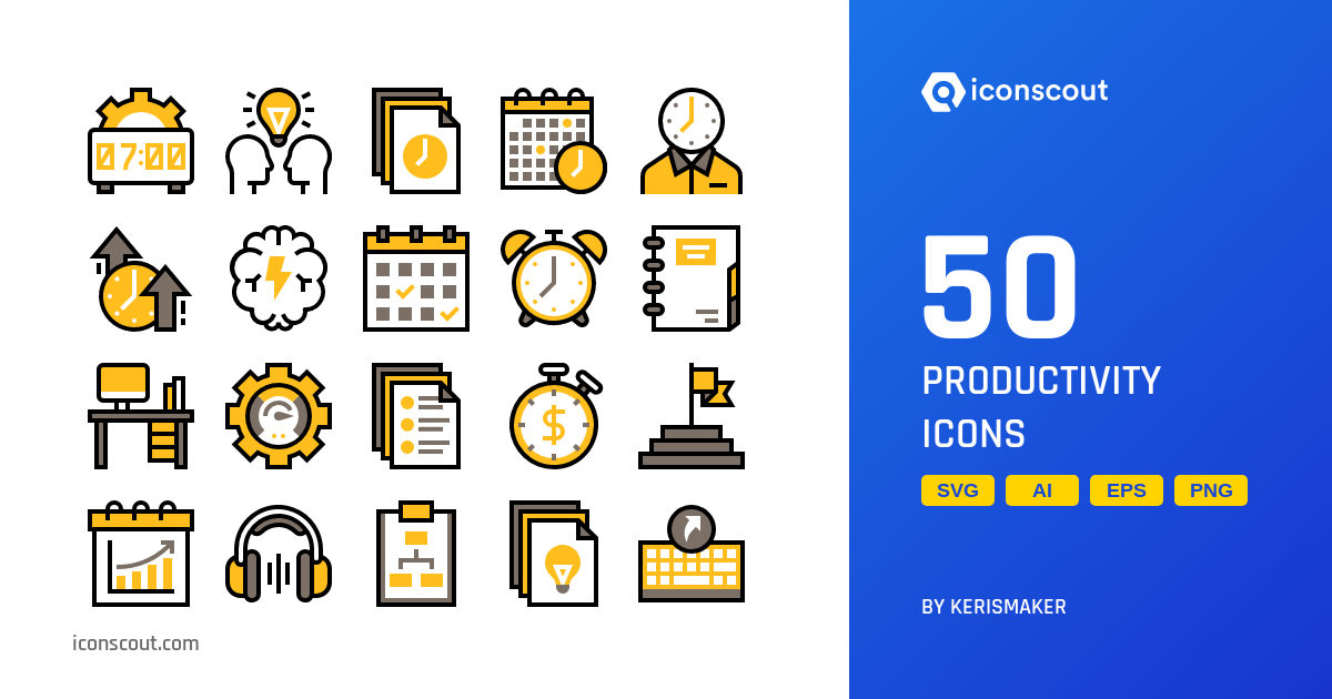 Download Productivity Icon pack Available in SVG, PNG & Icon Fonts