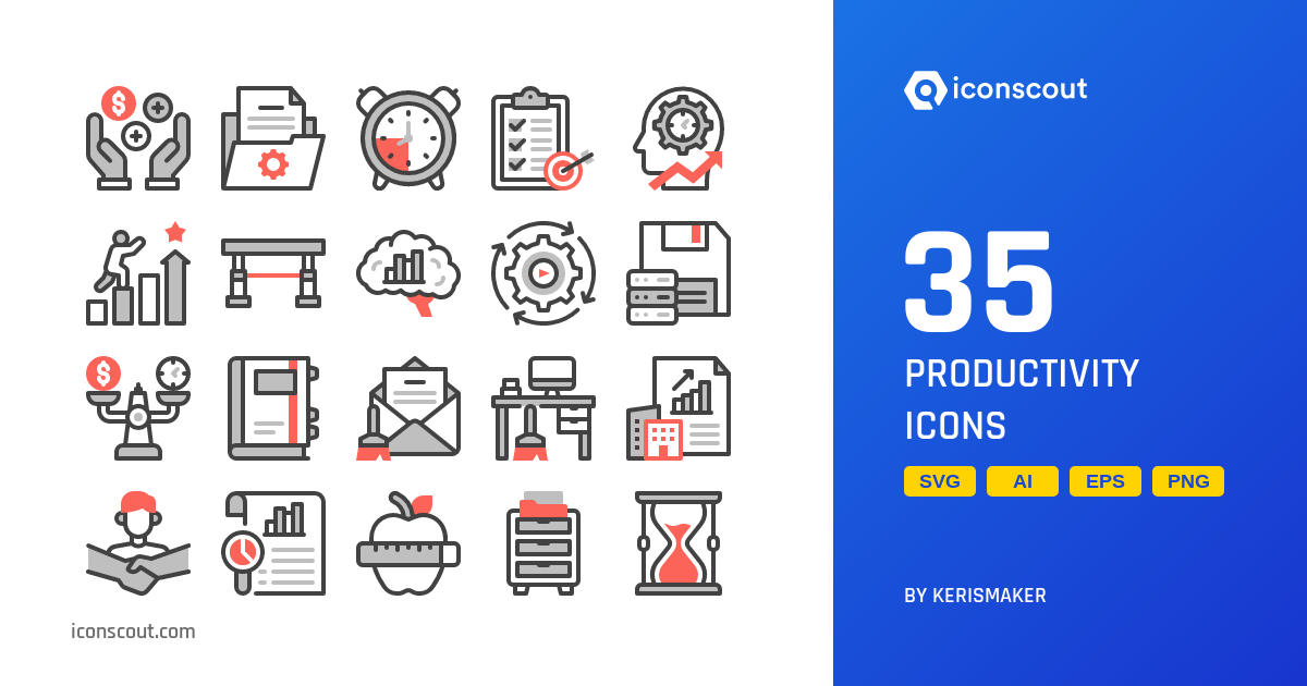 Download Productivity Icon pack Available in SVG, PNG & Icon Fonts