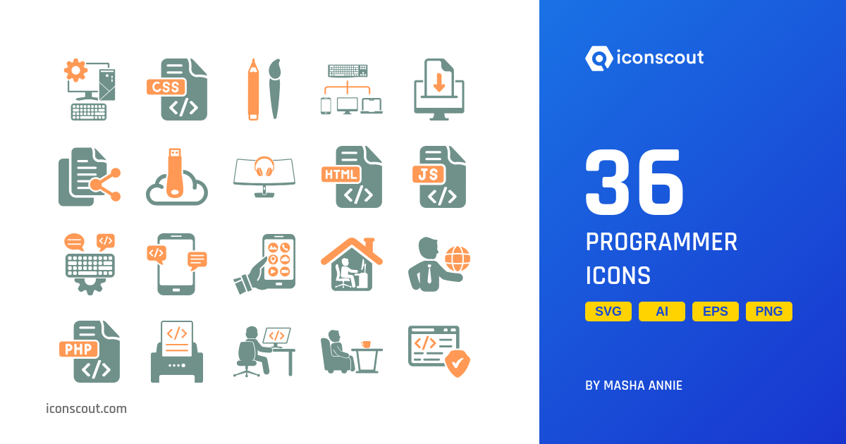 Programmer Icon Pack - 36 Free Download Design & Development Icons ...