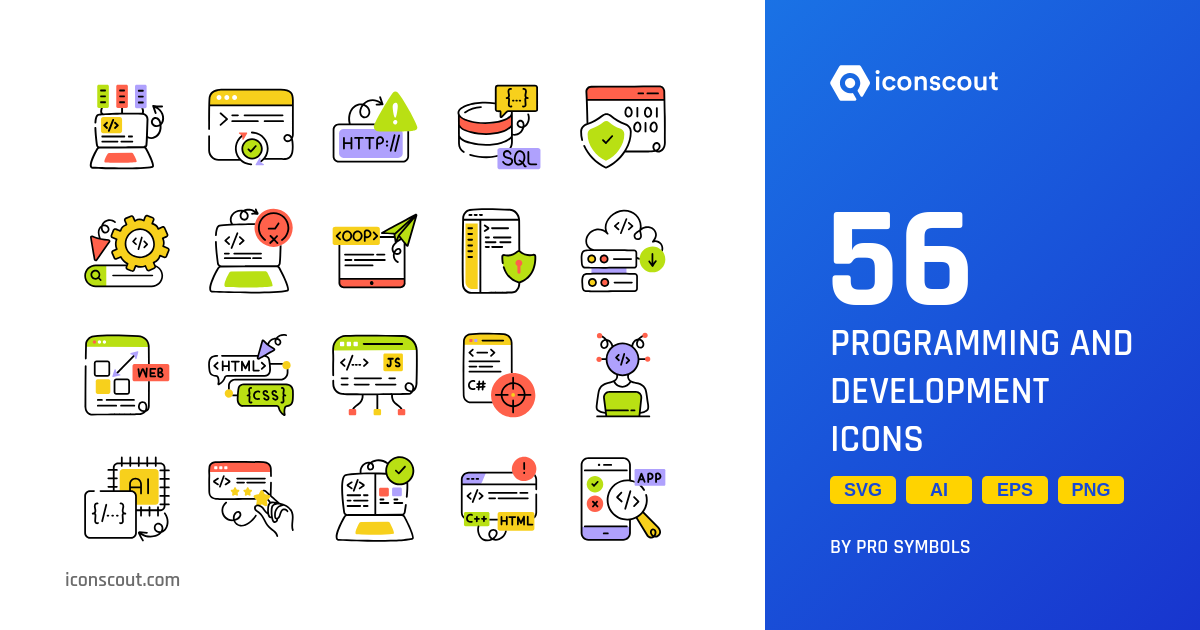 Programming And Development Icon Pack - 56 Free Download Design ...