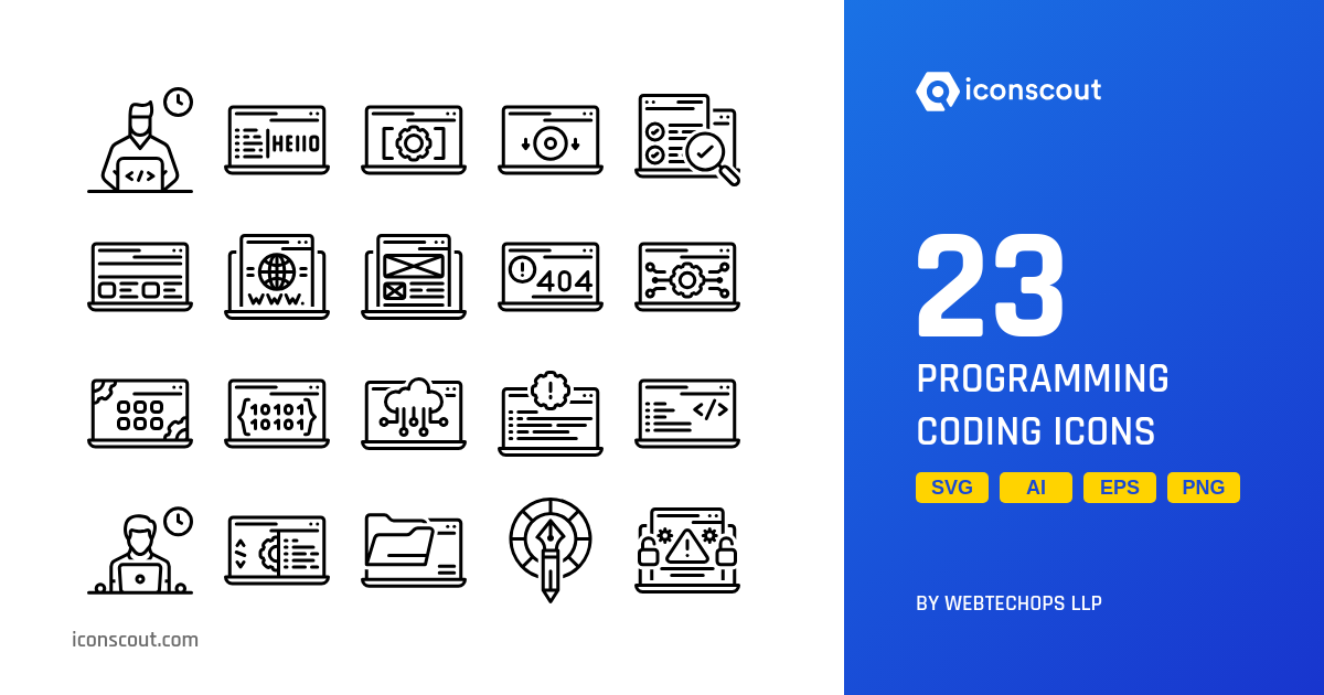 Programming Coding Icon Pack - 23 Free Download Miscellaneous Icons ...