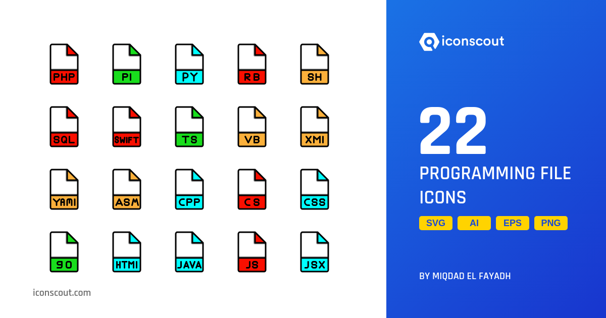 Programming File Icon Pack - 22 Free Download Files & Folders Icons ...