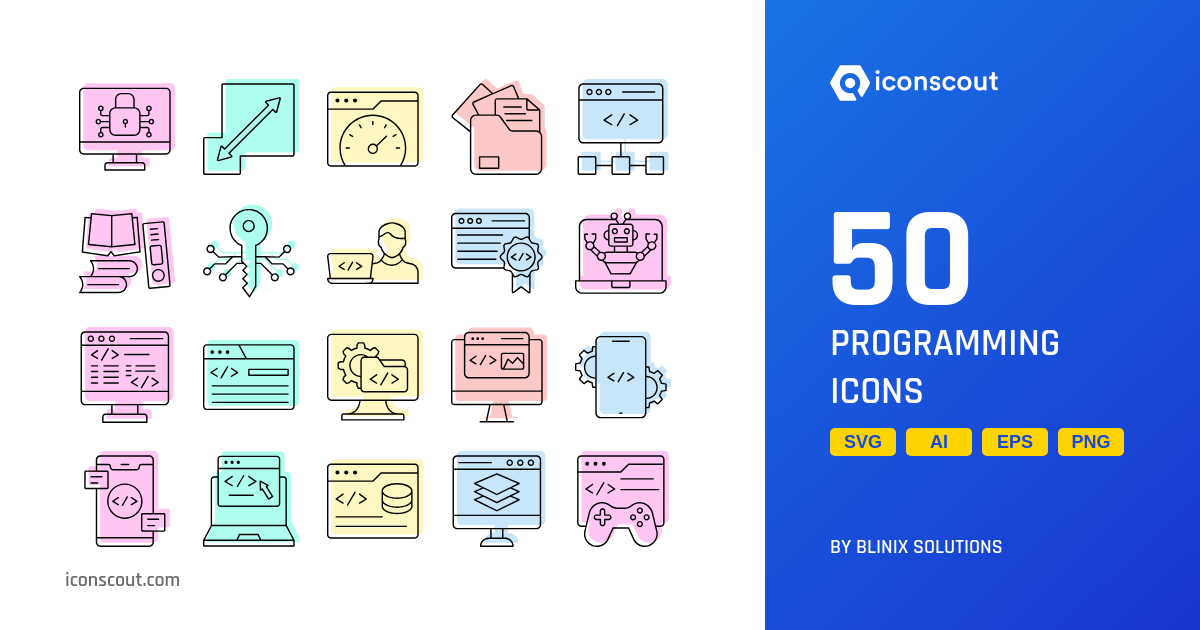 Programming Icon Pack - 50 Free Download Sign & Symbols Icons | IconScout