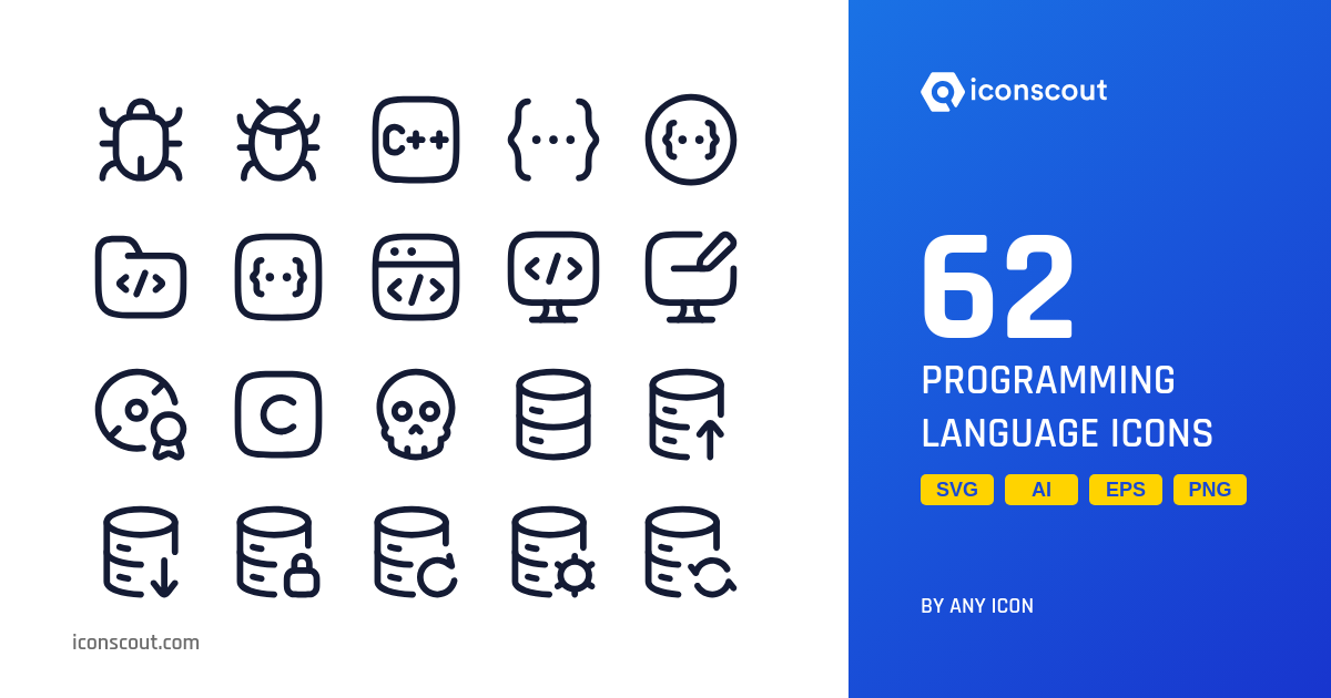 Programming Language Icon Pack - 62 Free Download Design & Development ...