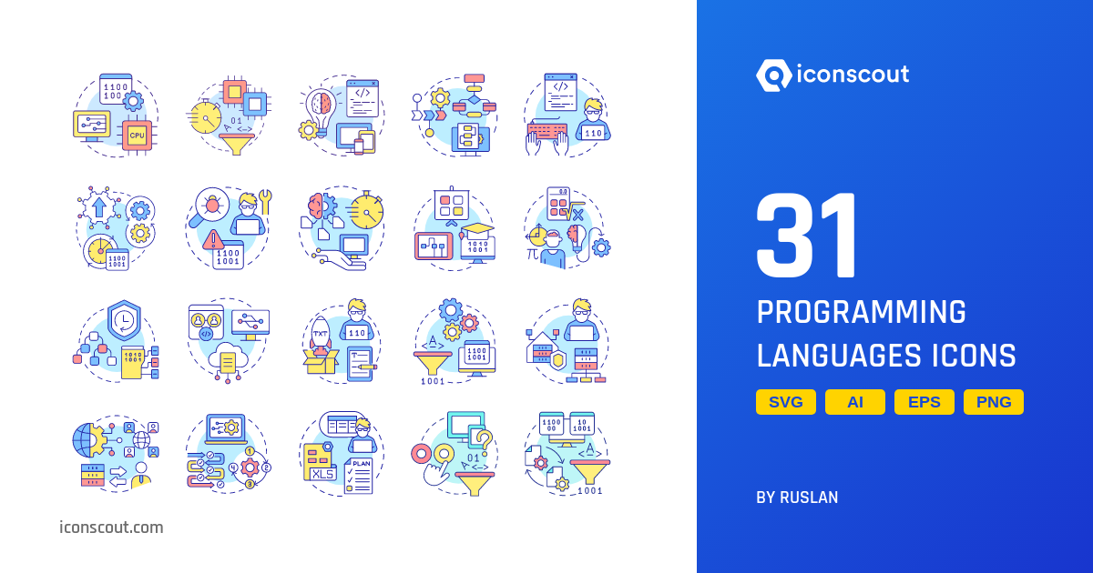 Programming Languages Icon Pack - 31 Free Download Design & Development ...
