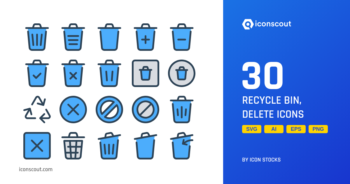 Recycle Bin, Delete Icon Pack - 30 Free Download Sign & Symbols Icons ...