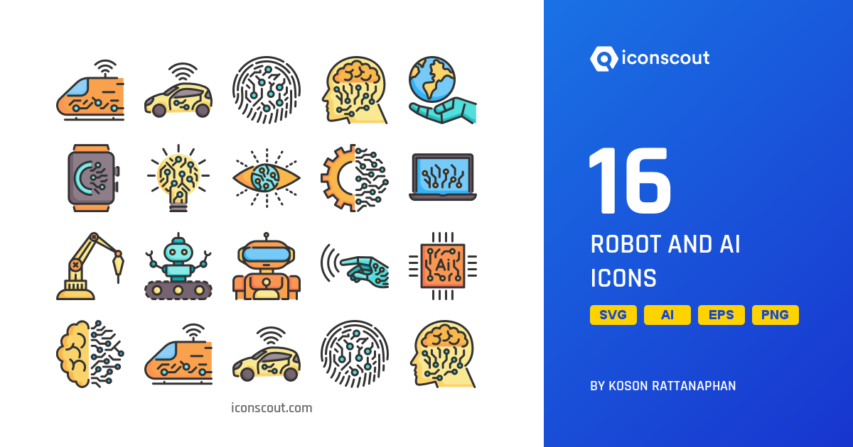Download Robot And Ai Icon pack Available in SVG, PNG & Icon Fonts