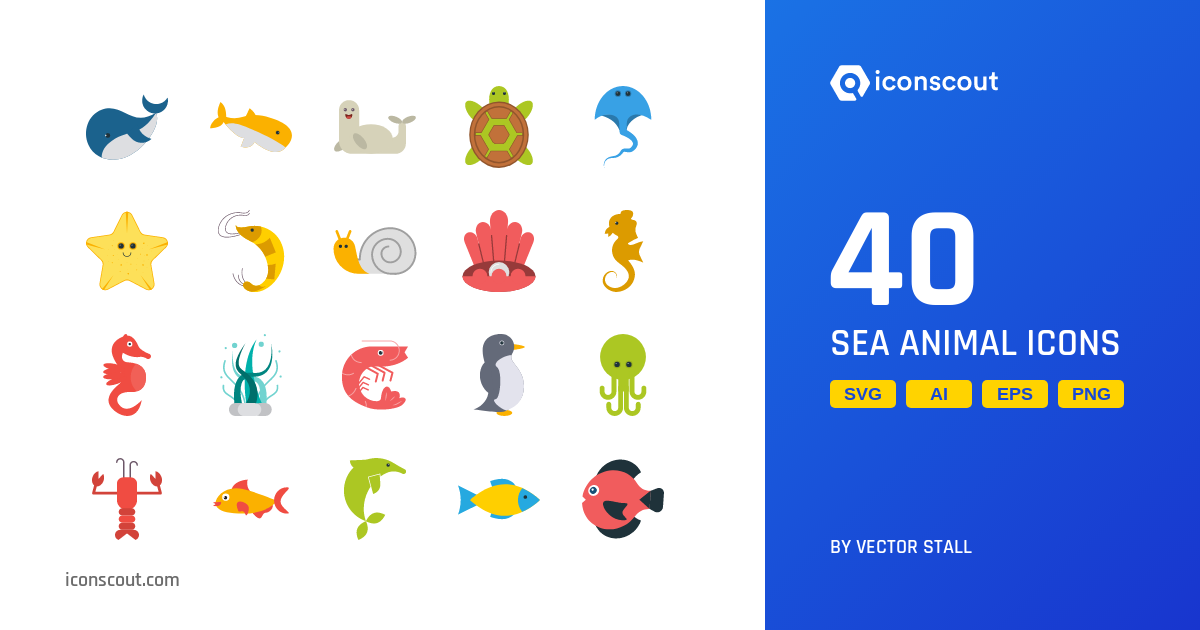 Download Sea Animal Icon pack Available in SVG, PNG & Icon Fonts