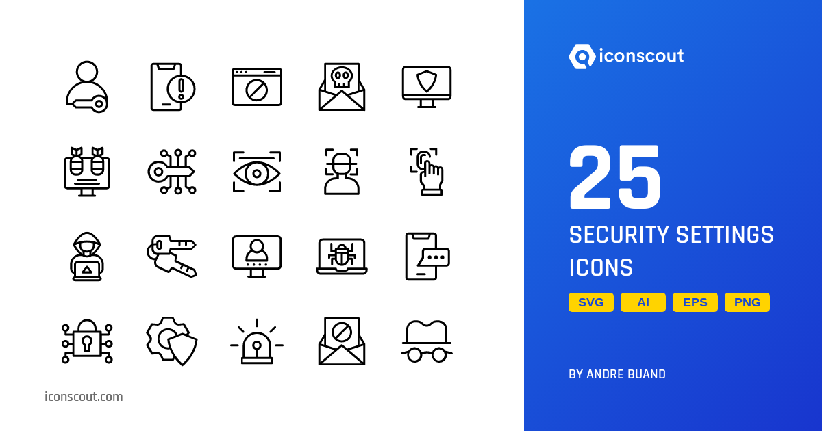 Download Security Settings Icon pack Available in SVG, PNG & Icon Fonts