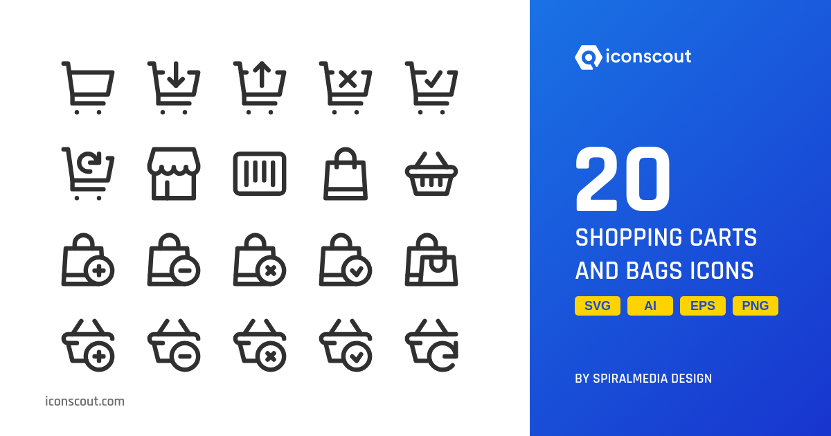 Download Shopping Carts And Bags Icon pack Available in SVG, PNG & Icon ...