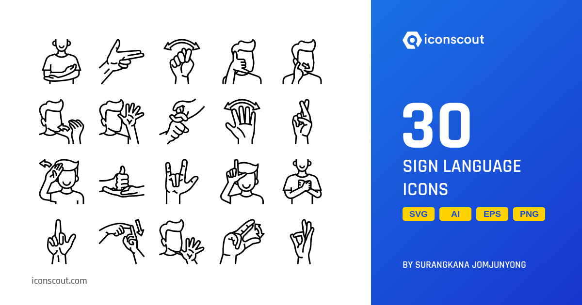 Download Sign Language Icon pack Available in SVG, PNG & Icon Fonts