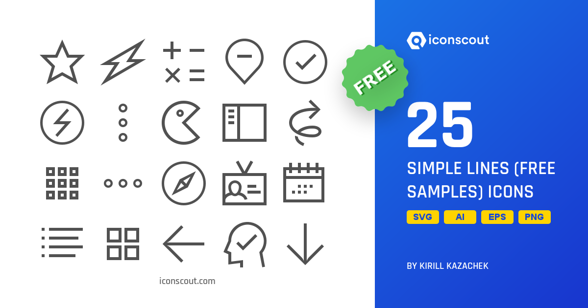 Download Simple Lines Free Samples Icon Pack Available In Svg Png Eps Ai Icon Fonts