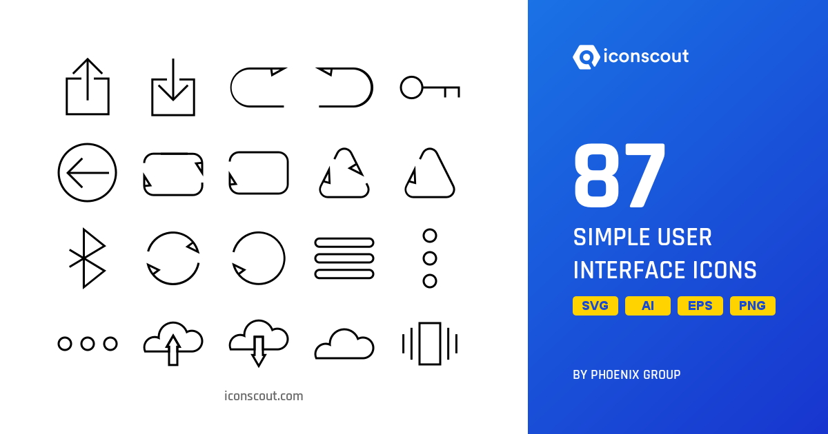 Download Simple User Interface Icon pack Available in SVG, PNG & Icon Fonts