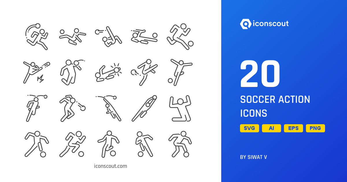 Download Soccer Action Icon pack Available in SVG, PNG & Icon Fonts