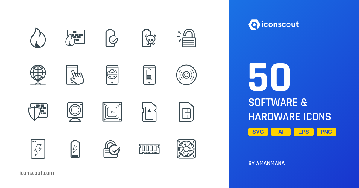 Software & Hardware Icon Pack - 50 Free Download Network ...
