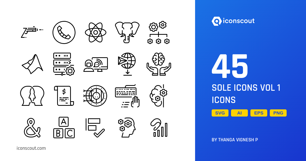 Sole Icons Vol 1 Icon Pack - 45 Line Miscellaneous Icons | SVG, PNG ...