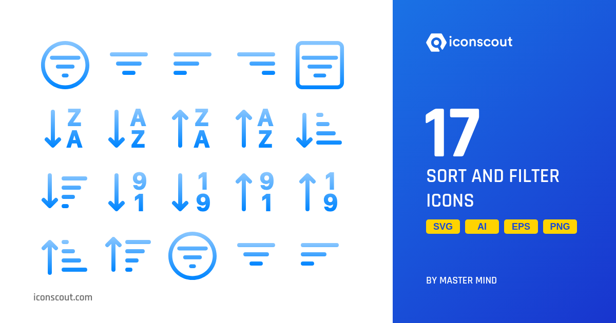 Download Sort And Filter Icon pack Available in SVG, PNG & Icon Fonts