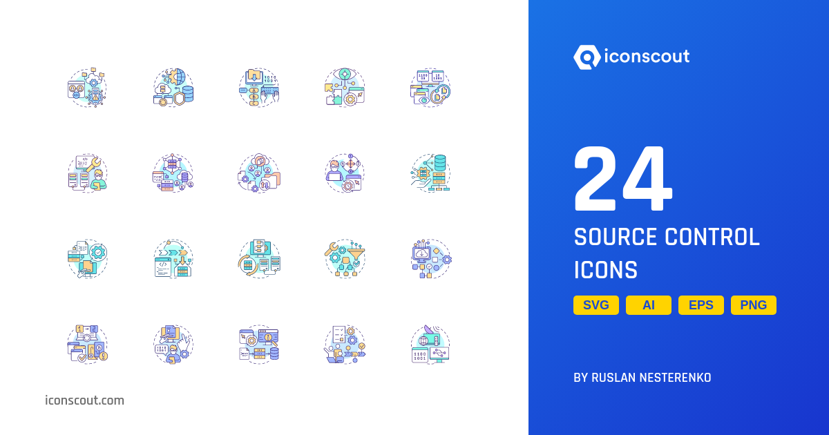 Source Control Icon Pack - 24 Rounded Science & Technology Icons | SVG ...