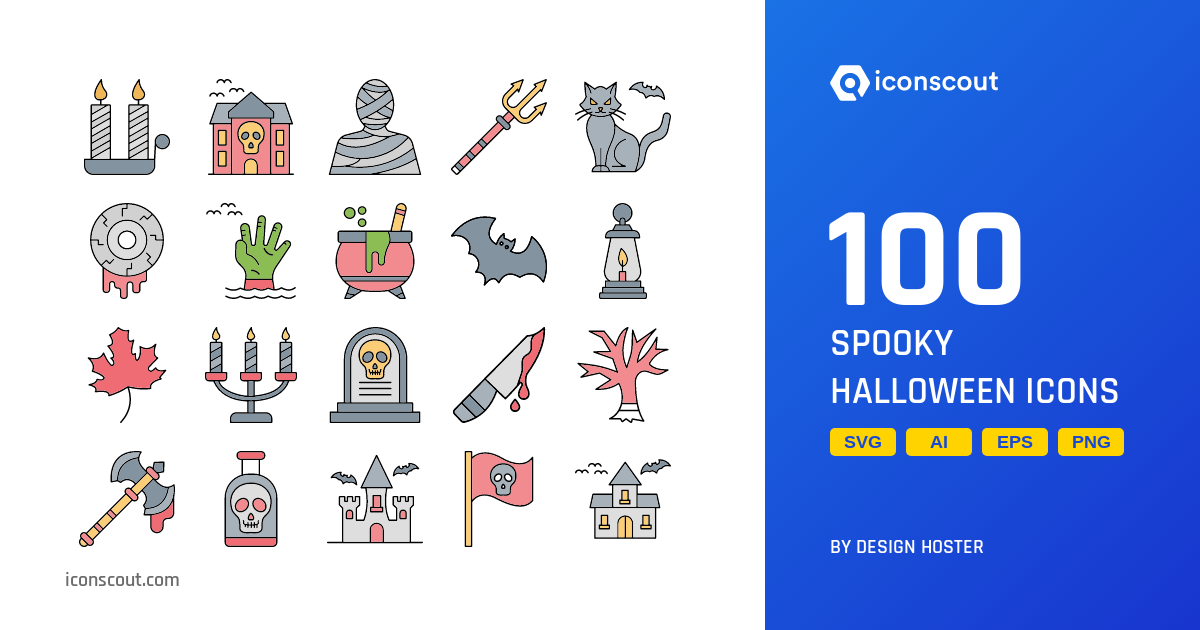 Download Spooky Halloween Icon Pack Available In SVG, PNG & Icon Fonts