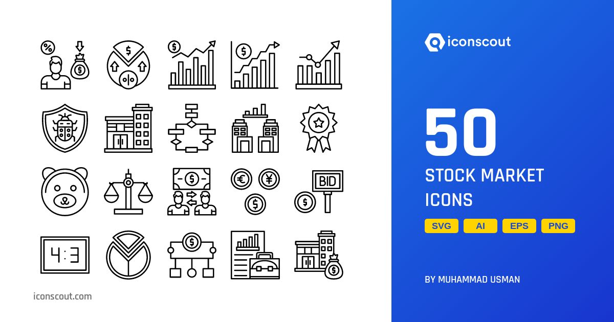 Download Stock Market Icon pack Available in SVG, PNG & Icon Fonts