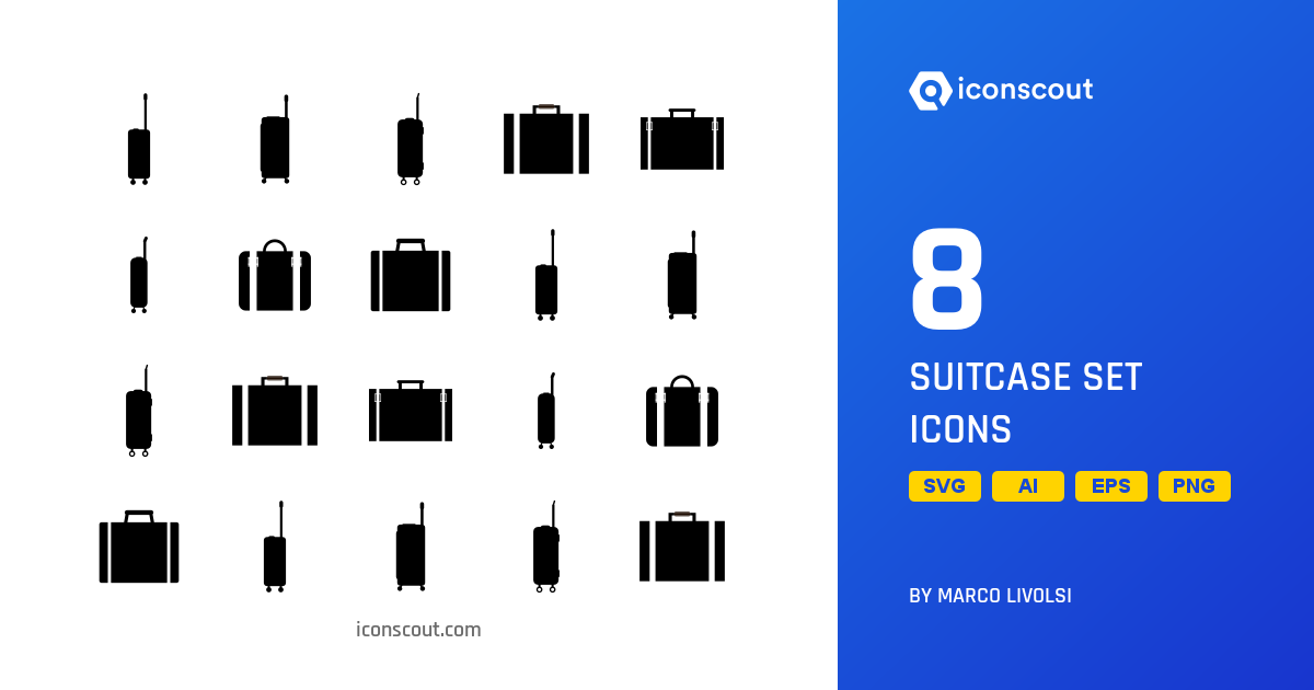 Download Suitcase Set Icon pack Available in SVG, PNG, EPS, AI & Icon