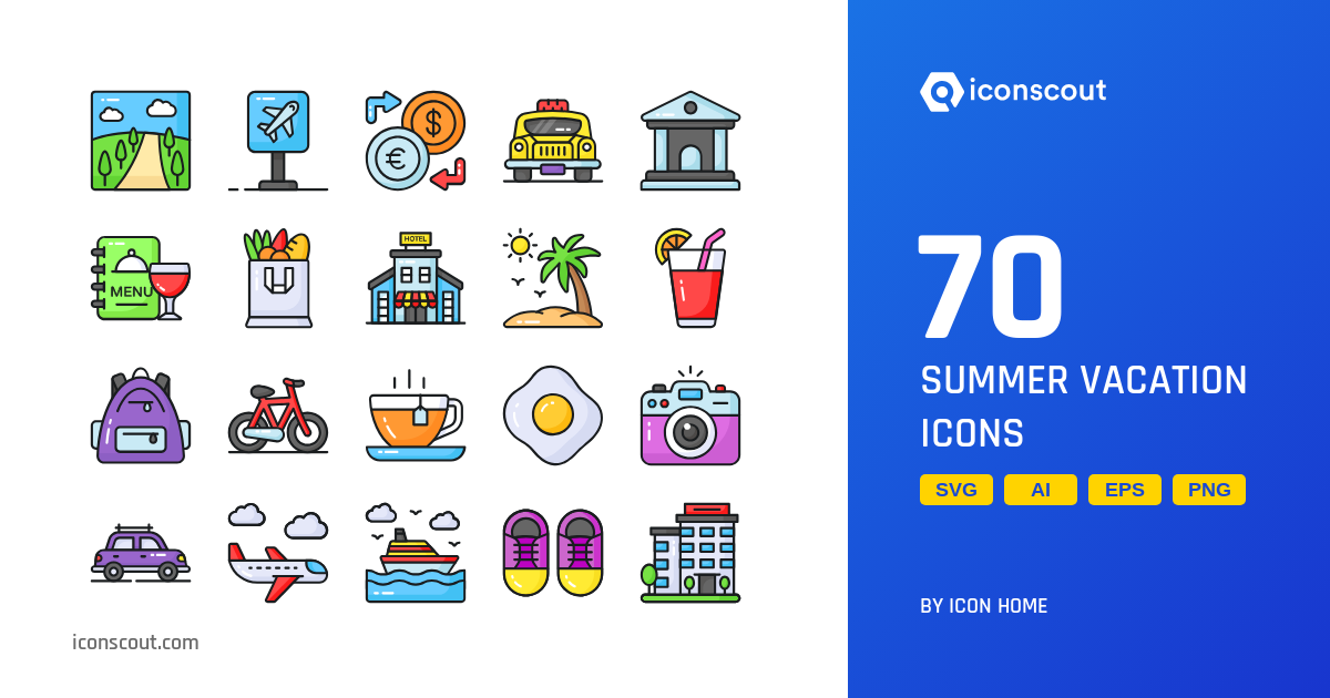 Download Summer Vacation Icon pack Available in SVG, PNG & Icon Fonts