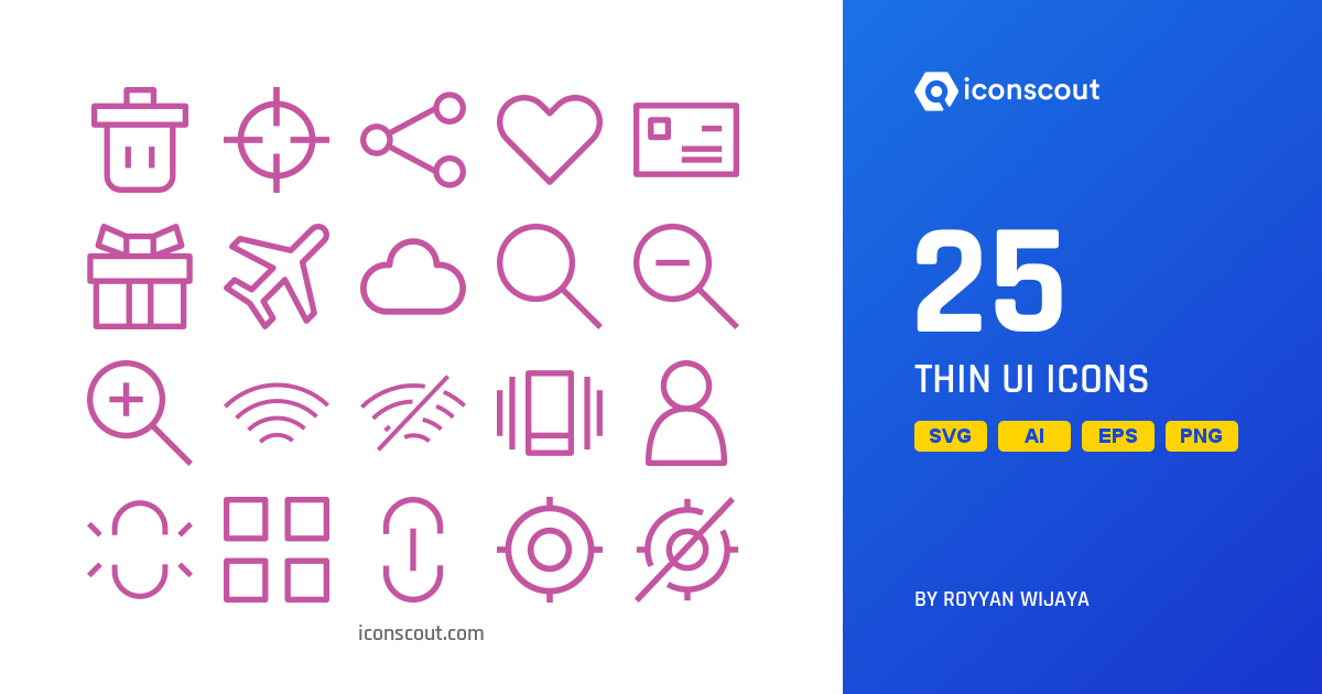 Download Thin Ui Icon pack Available in SVG, PNG & Icon Fonts