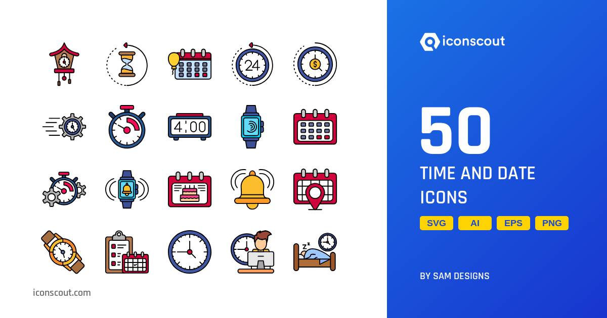 Download Time And Date Icon pack Available in SVG, PNG & Icon Fonts