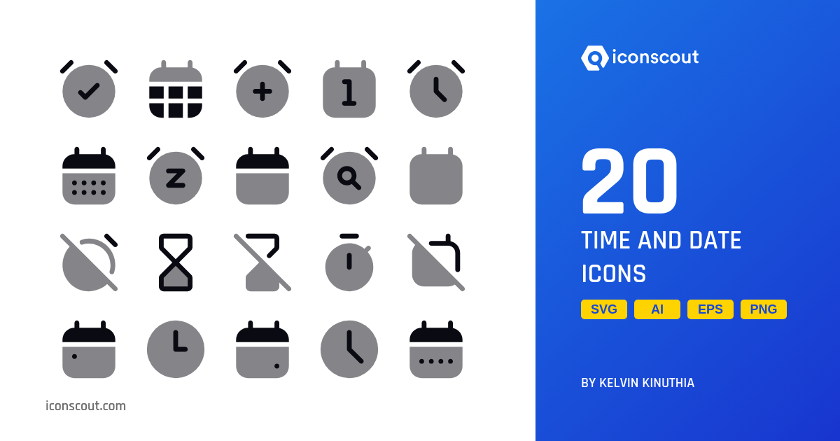 Download Time And Date Icon pack Available in SVG, PNG & Icon Fonts