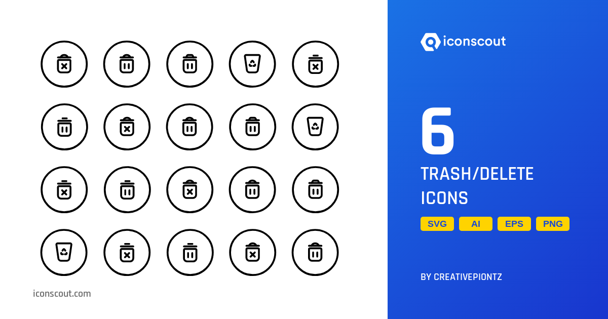 Trash/Delete Icon Pack - 6 Free Download Miscellaneous Icons | IconScout