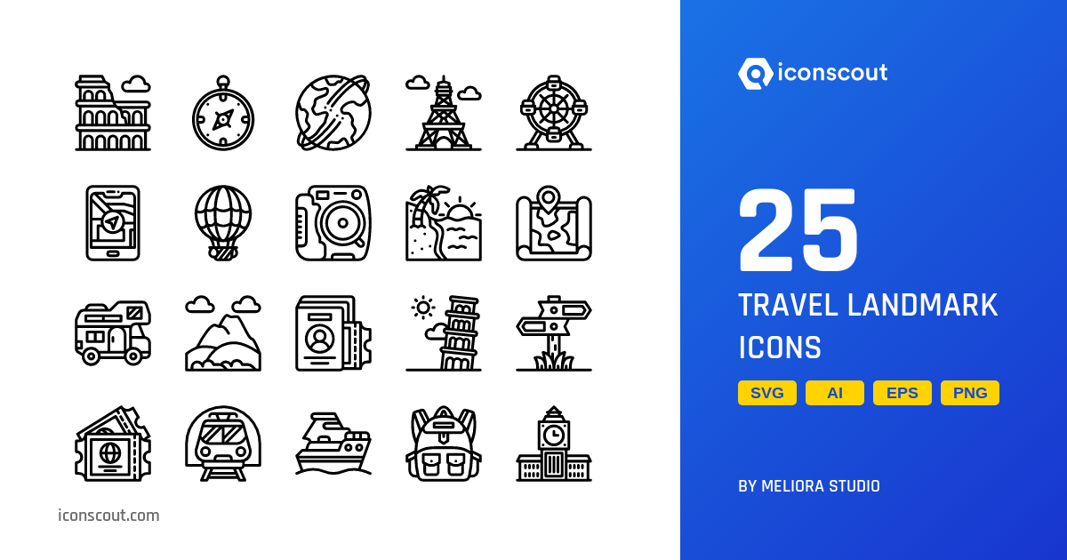 Download Travel Landmark Icon pack Available in SVG, PNG & Icon Fonts