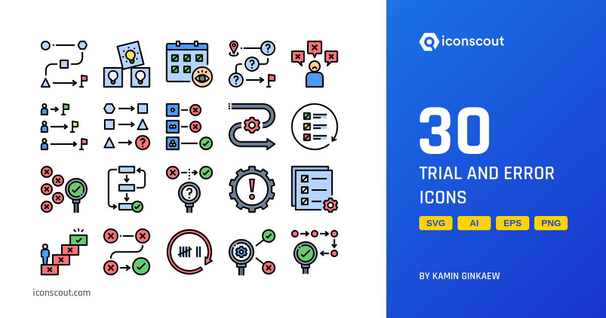 Download Trial And Error Icon pack Available in SVG, PNG & Icon Fonts