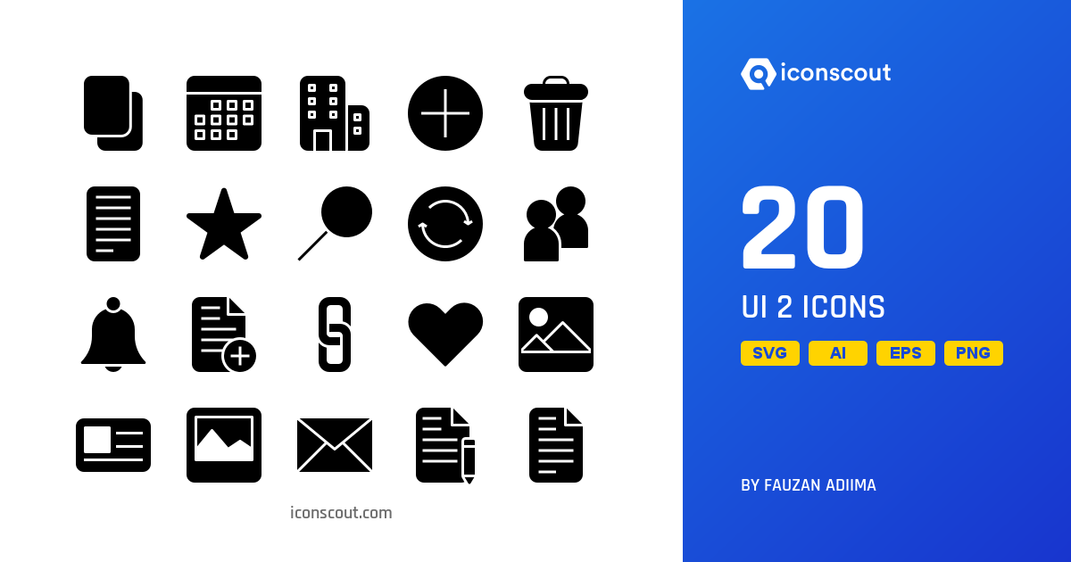 Download UI 2 Icon pack Available in SVG, PNG & Icon Fonts