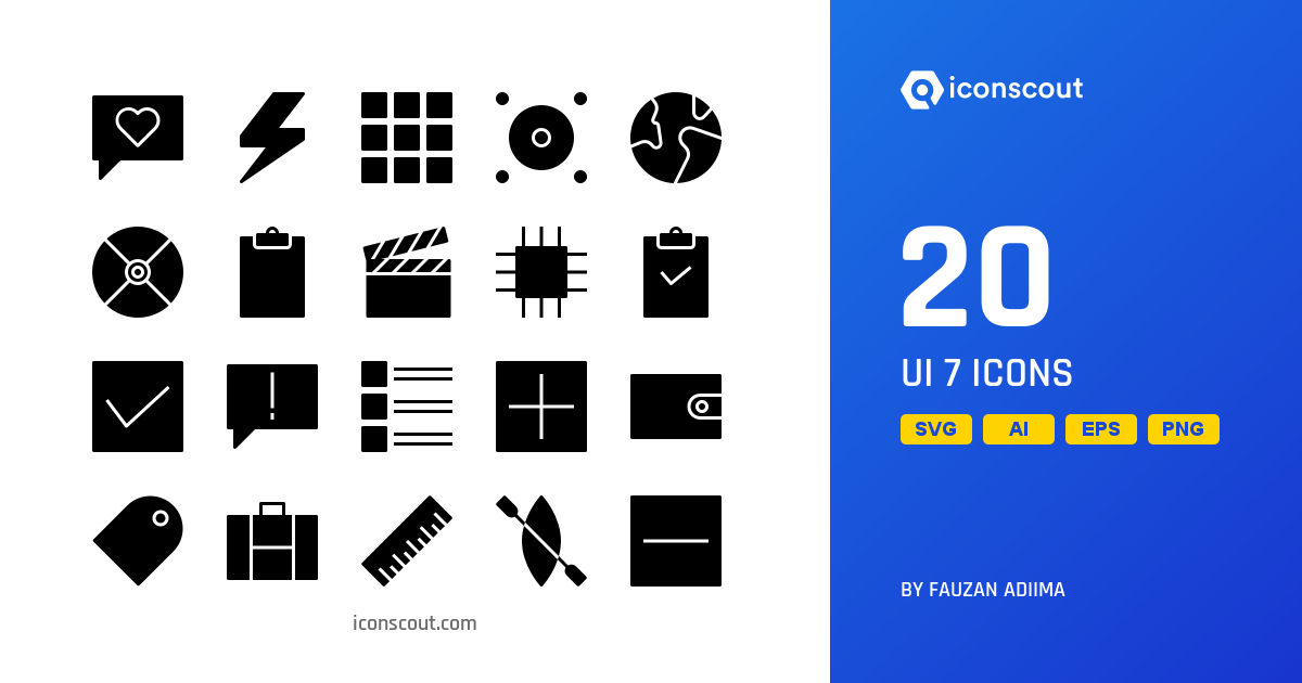 Download UI 7 Icon pack Available in SVG, PNG & Icon fonts