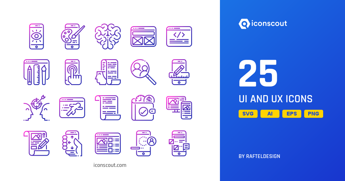 Download UI And UX Icon pack Available in SVG, PNG & Icon Fonts