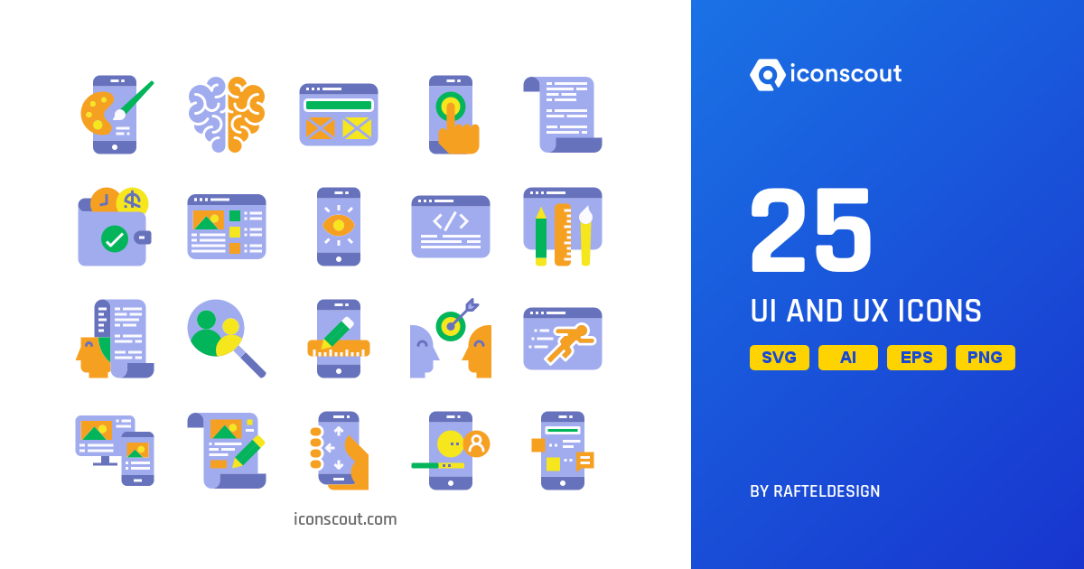 Download UI And UX Icon pack Available in SVG, PNG & Icon Fonts