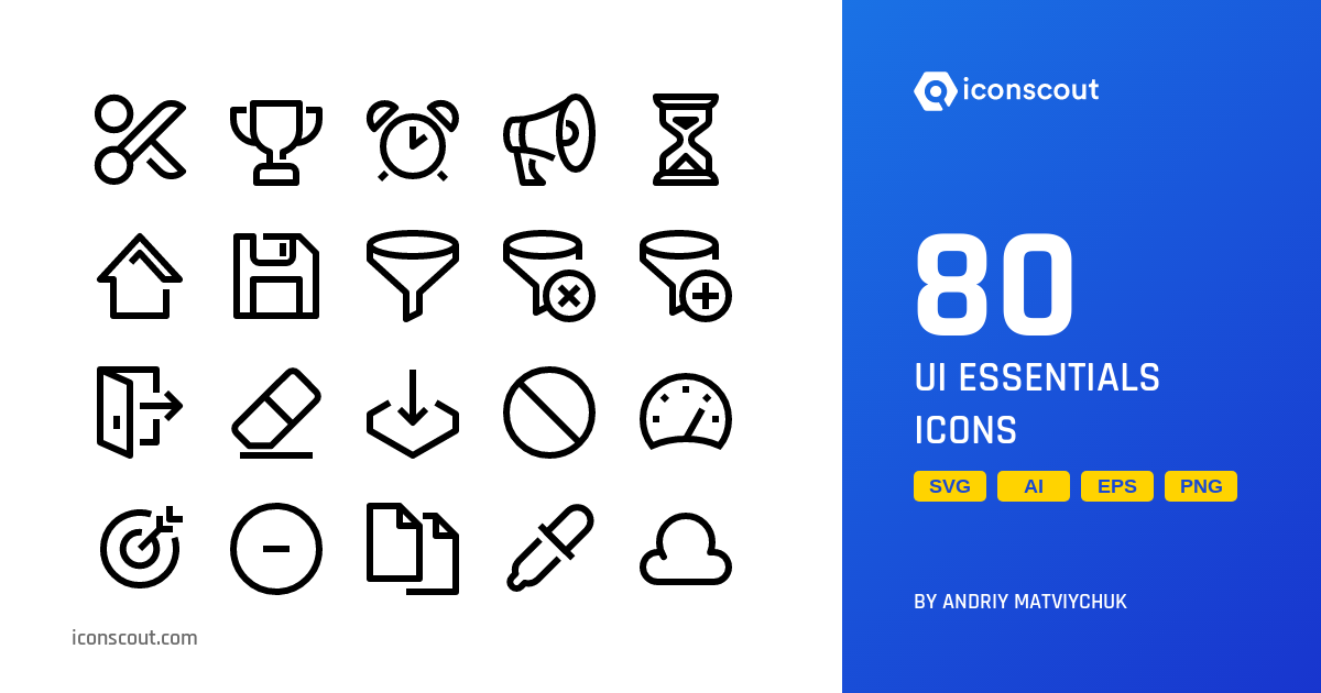 Download UI Essentials Icon pack Available in SVG, PNG & Icon Fonts