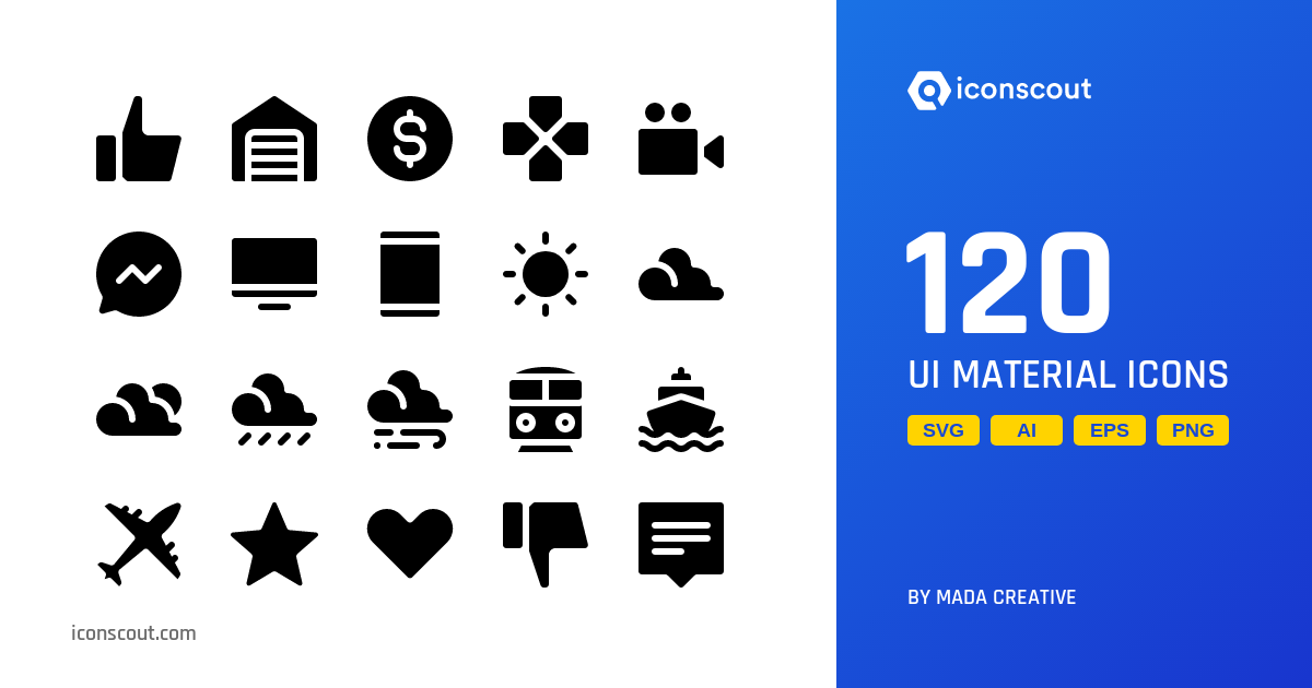 UI Material Icon Pack - 120 Free Download User Interface Icons | IconScout