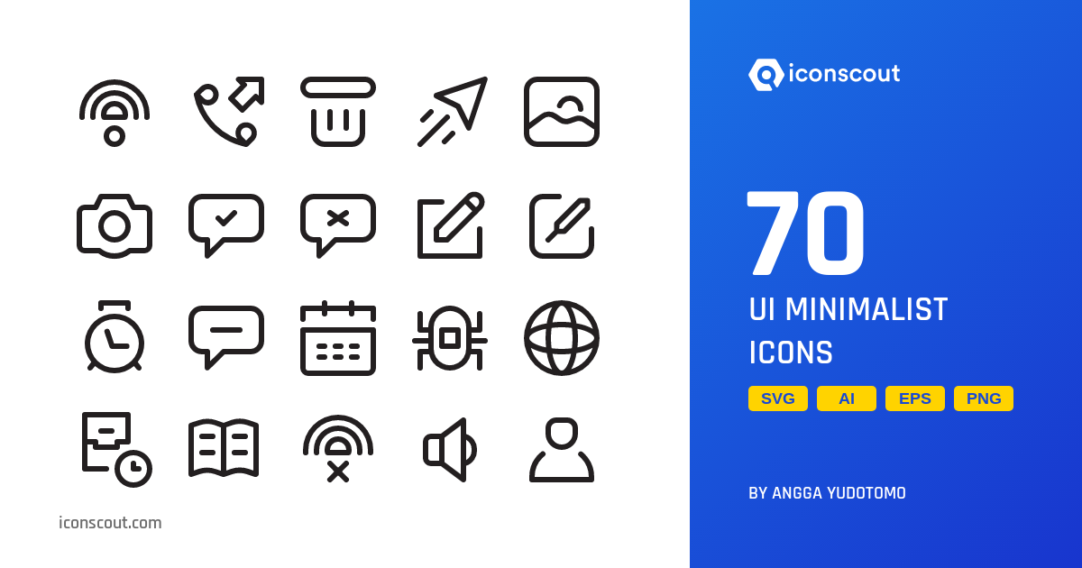 UI Minimalist Icon Pack - 70 Free Download User Interface Icons | IconScout