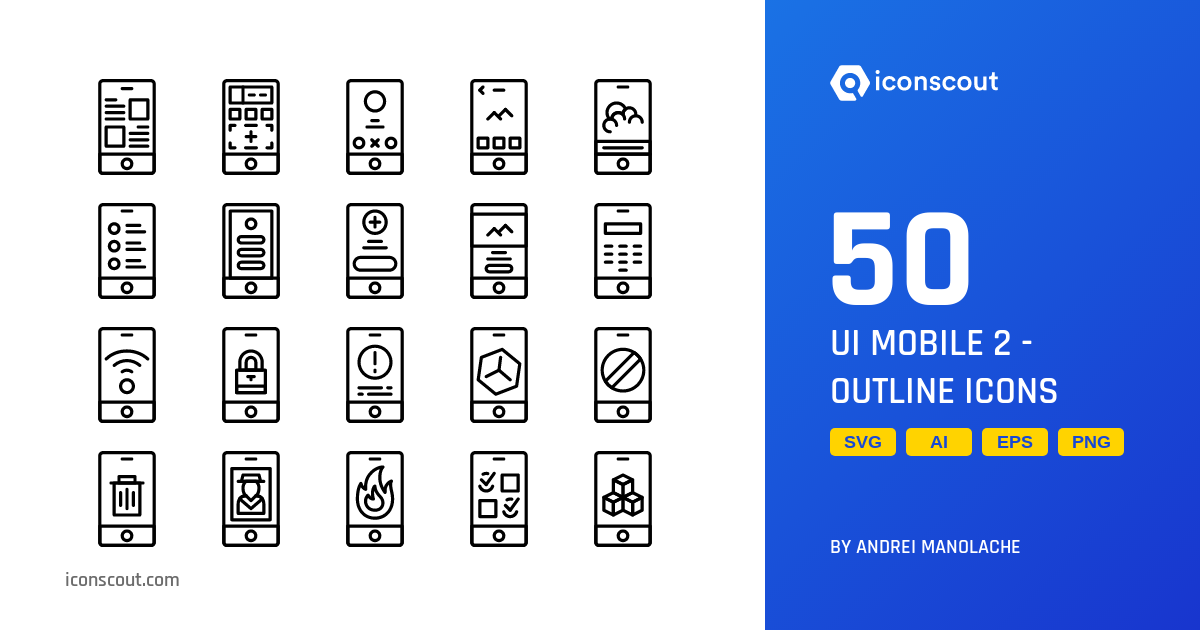 UI Mobile 2 Icon Pack - 50 Free Download User Interface Icons | IconScout