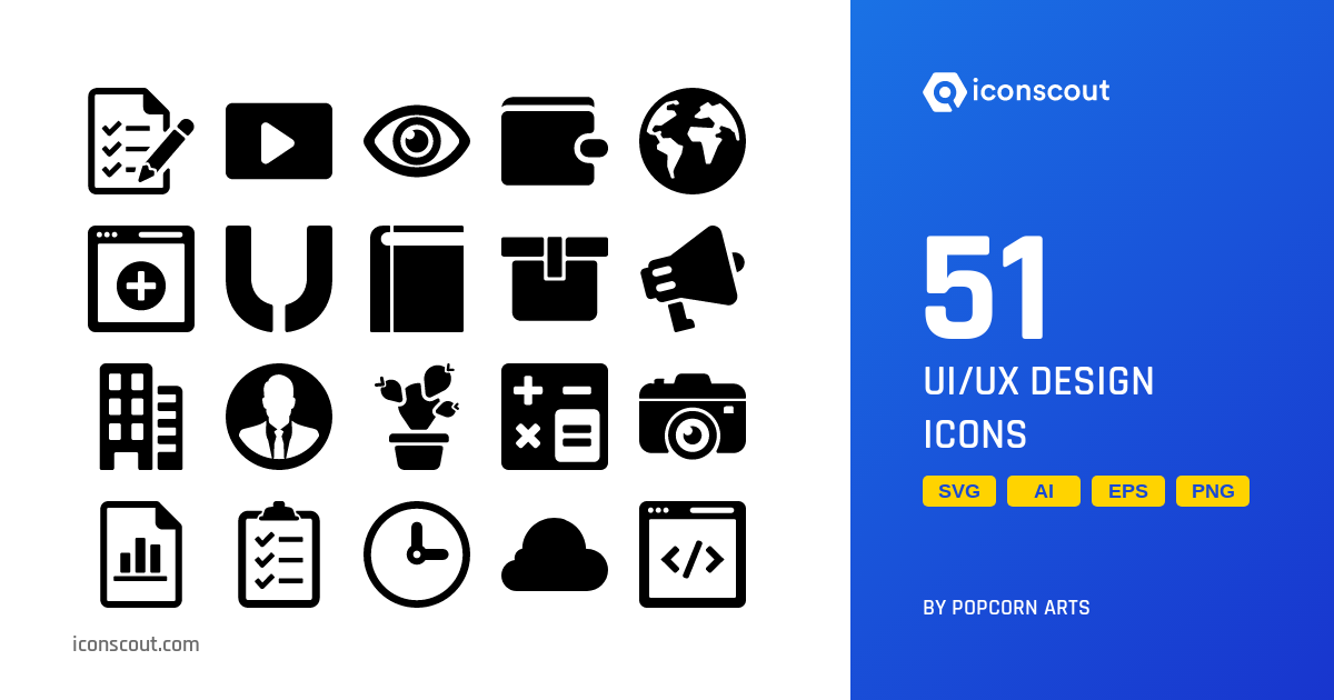 UI/UX Design Icon Pack - 51 Free Download Design & Development Icons ...