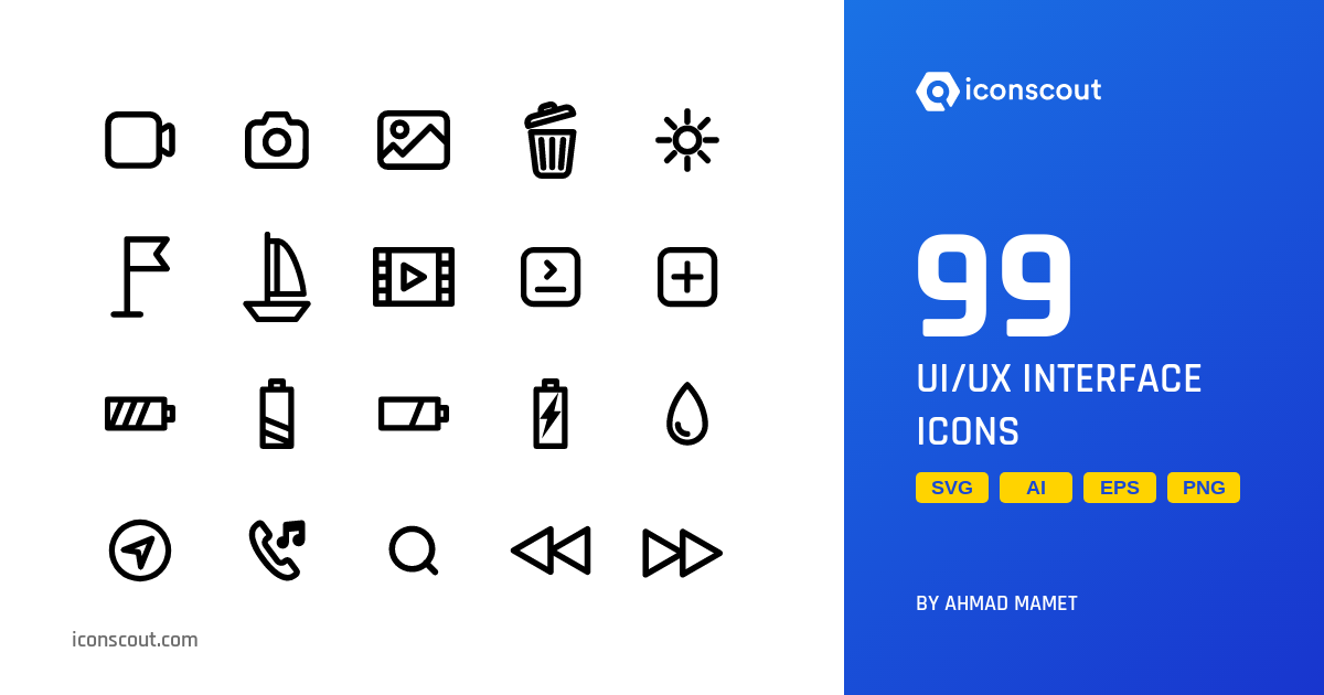 Ui/Ux Interface Icon Pack - 99 Free Download User Interface Icons ...