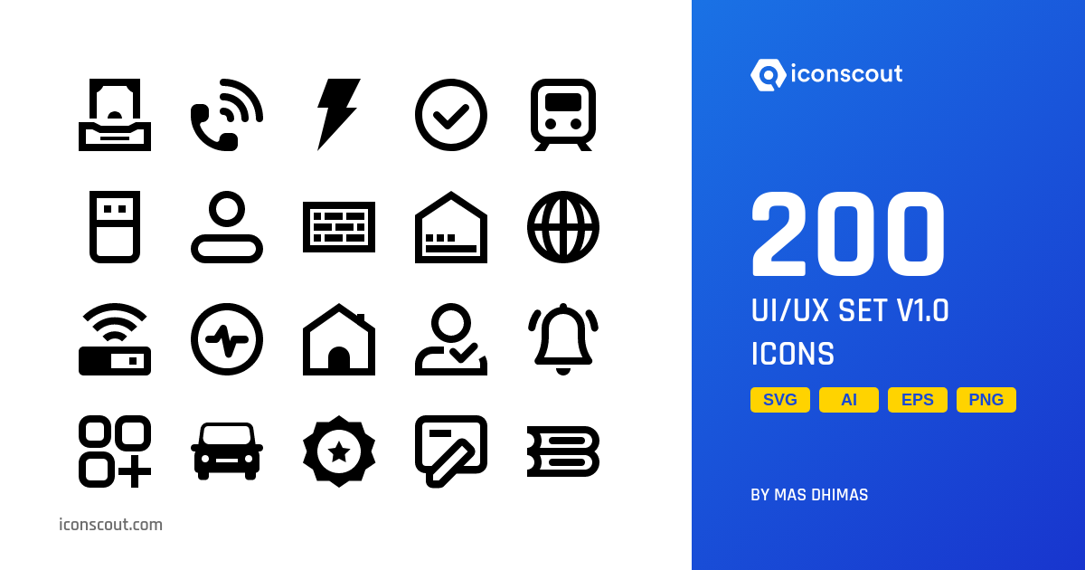 Download UI/UX Set V1.0 Icon pack Available in SVG, PNG & Icon Fonts