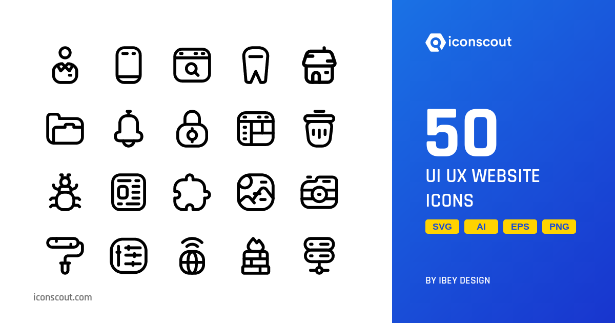 Download UI UX Website Icon pack Available in SVG, PNG & Icon Fonts