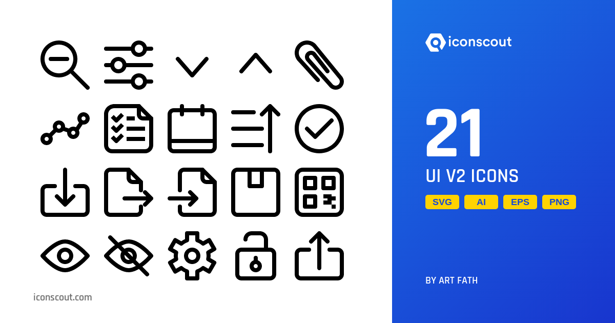 Download UI V2 Icon pack Available in SVG, PNG & Icon Fonts