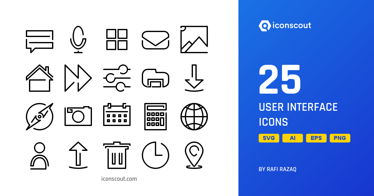 Download User Interface Icon pack Available in SVG, PNG & Icon Fonts