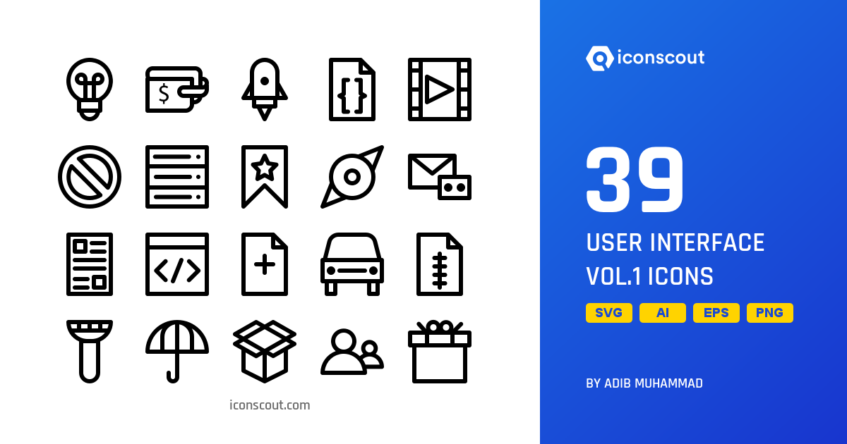 Download User Interface Vol.1 Icon pack Available in SVG, PNG & Icon Fonts
